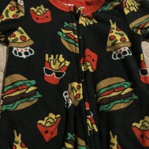 Fun Food Print Kids Footie Pajamas